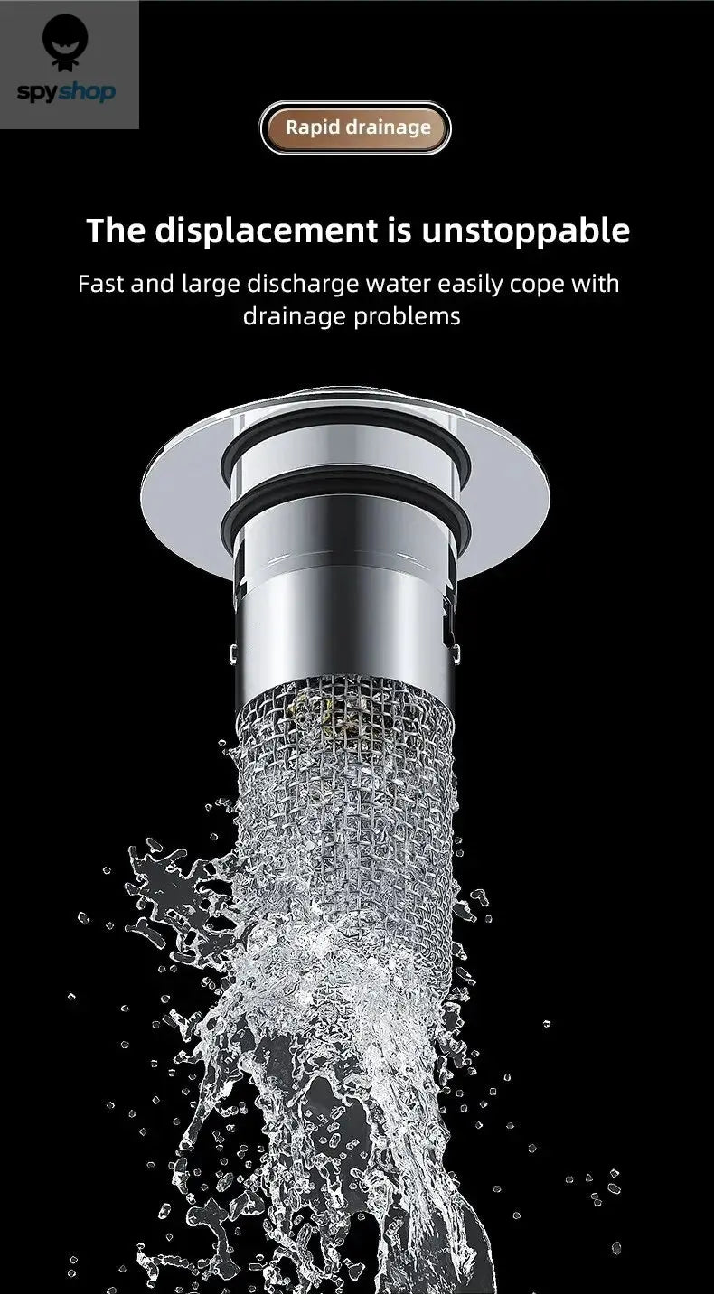 1PCS Washbasin Leak Plug, Stainless Steel Odor Proof Bouncing Core, Press Type Sink Drain, Universal Accessory for Washbasin Spy-shop.com