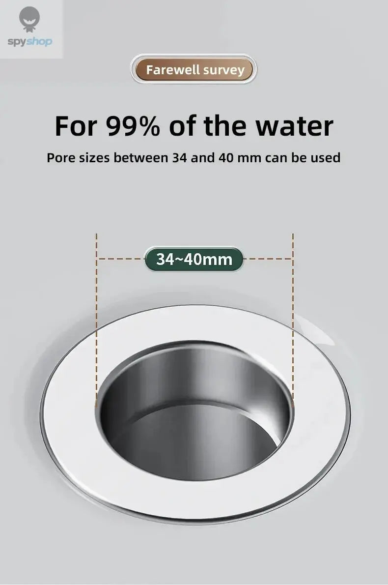 1PCS Washbasin Leak Plug, Stainless Steel Odor Proof Bouncing Core, Press Type Sink Drain, Universal Accessory for Washbasin Spy-shop.com