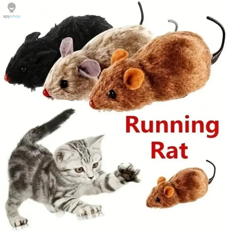 1Pc Funny Lifelike Plush Mouse Running Rat Toy for Cats Dogs Tail Mouse Pets Kids Random Color Spy-shop.com