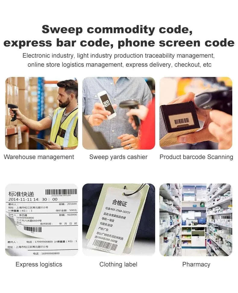 1D/2D QR Code Scanner USB Wired Handheld Barcode Reader-Default Title