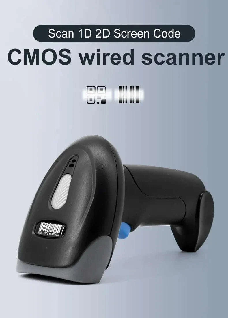 1D/2D QR Code Scanner USB Wired Handheld Barcode Reader-Default Title
