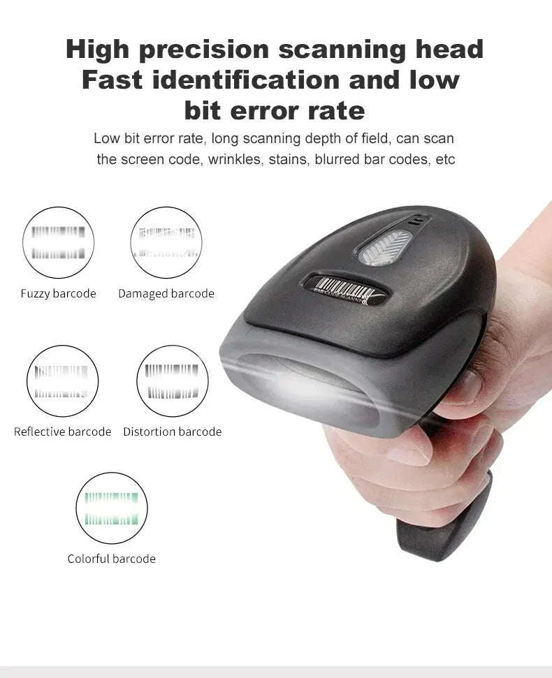 1D/2D QR Code Scanner USB Wired Handheld Barcode Reader-Default Title