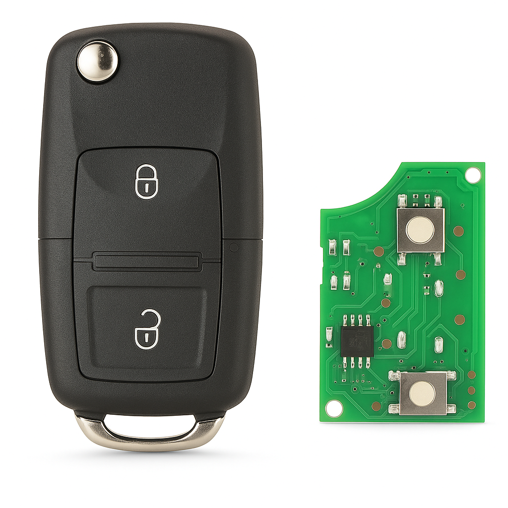 1J0959753N Afstandsbedienings Smart Car-sleutel voor VW Golf Jetta Polo Skoda Octavia Superb Seat Altea Leon 2-knoppen 433MHz ID48-chip