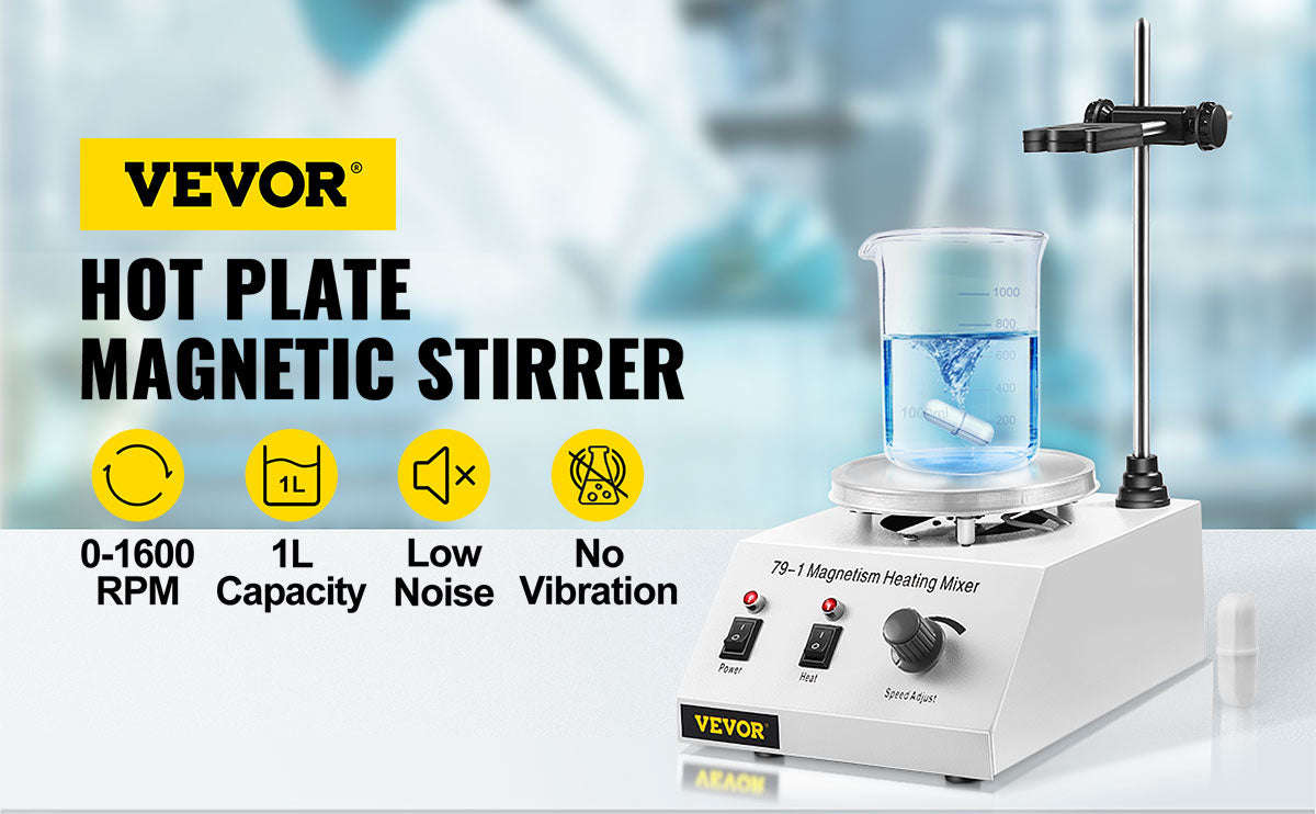 1L Heating Magnetic Stirrer Hot Plate with Stir Bar-United States / 100V-127V US Plug