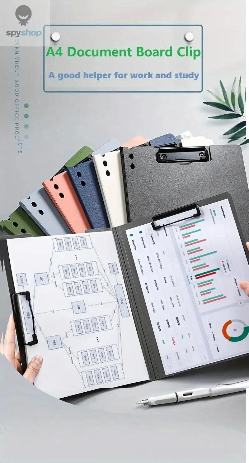 1pc A4 File Folders, Documents Organizer, Clipboard With Cover, Paper Folder For Business & School, Stationery & Office Supplies Spy-shop.com