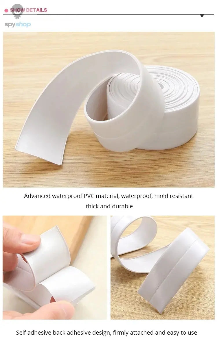 1pc Bathroom Waterproof Wall Stickers Sealing Tapes PVC Adhesive Sealing Strips Sink Edge Tape Kitchen Bathroom Accessories Spy-shop.com