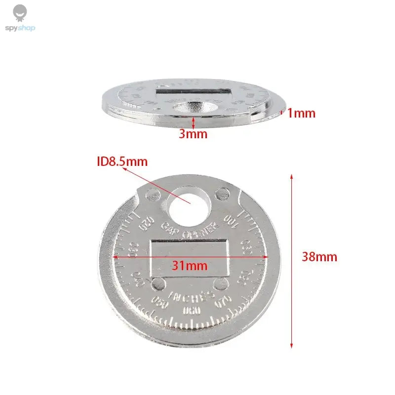 1pc Coin- Type 0.6-2.4mm Spark Plug Gap Gauge Measurement Tool Range Spark Plug Gage Caliber Measuring Tool
