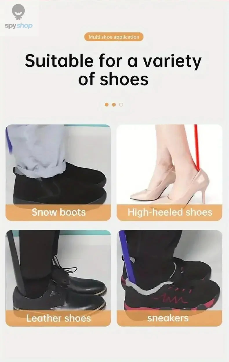 1pc Extra long flexible plastic shoe horns do not require bending durable shoe spoons for pregnant women wearing shoe assistants Spy-shop.com
