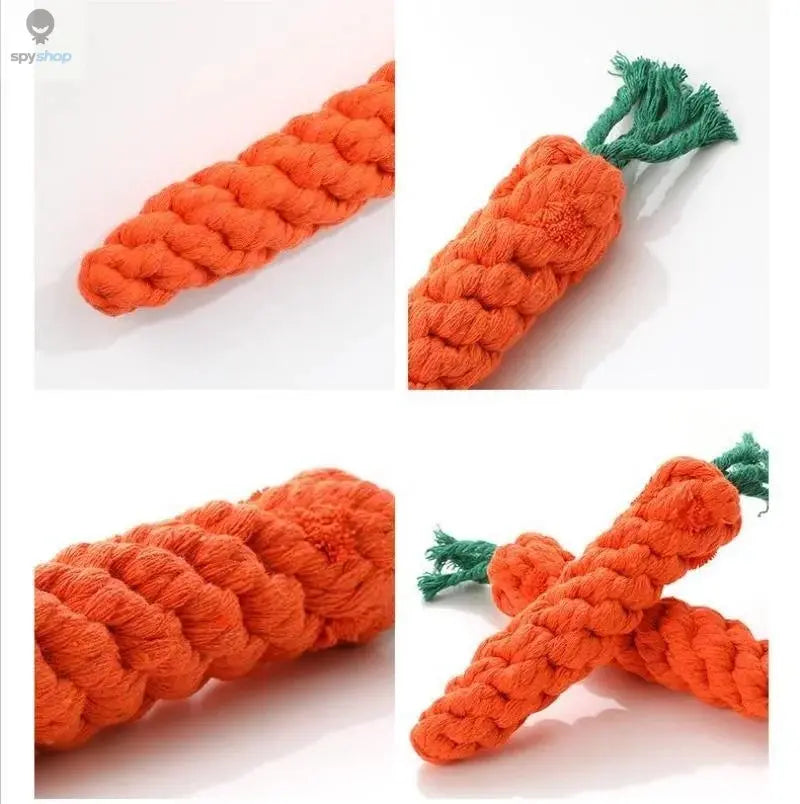 1pc Pet Knot Toy for Dog and Cat Carrot Shape Dog Chew Toys Cotton Rope Toys for Indoor Dogs Cat Toys Dog Accessories Spy-shop.com