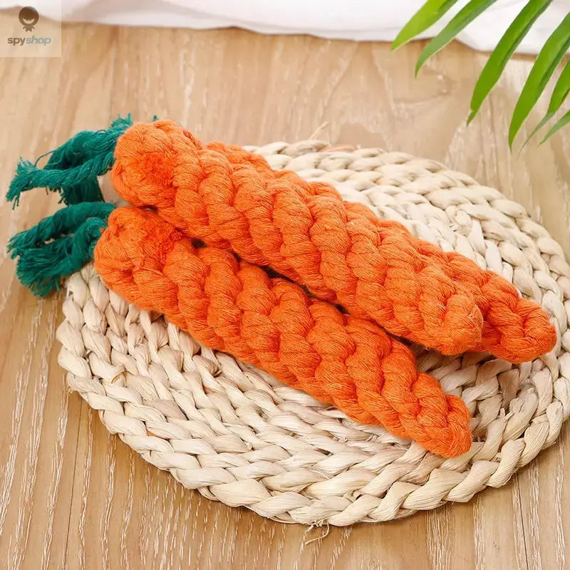 1pc Pet Knot Toy for Dog and Cat Carrot Shape Dog Chew Toys Cotton Rope Toys for Indoor Dogs Cat Toys Dog Accessories Spy-shop.com