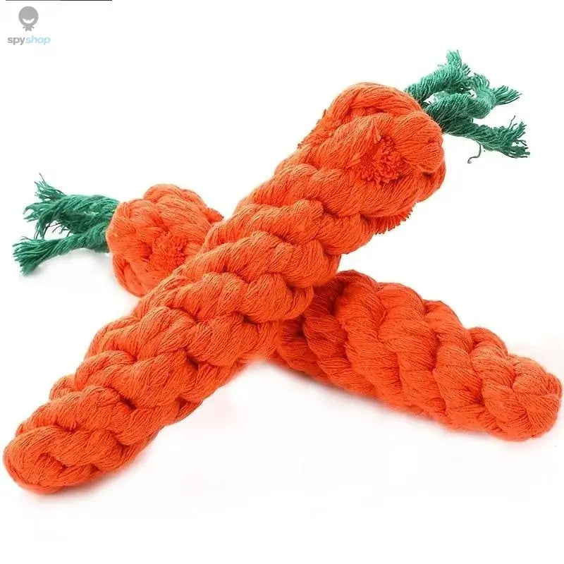 1pc Pet Knot Toy for Dog and Cat Carrot Shape Dog Chew Toys Cotton Rope Toys for Indoor Dogs Cat Toys Dog Accessories Spy-shop.com