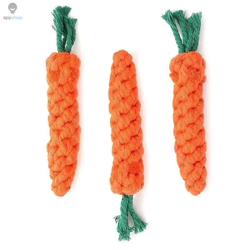 1pc Pet Knot Toy for Dog and Cat Carrot Shape Dog Chew Toys Cotton Rope Toys for Indoor Dogs Cat Toys Dog Accessories Spy-shop.com