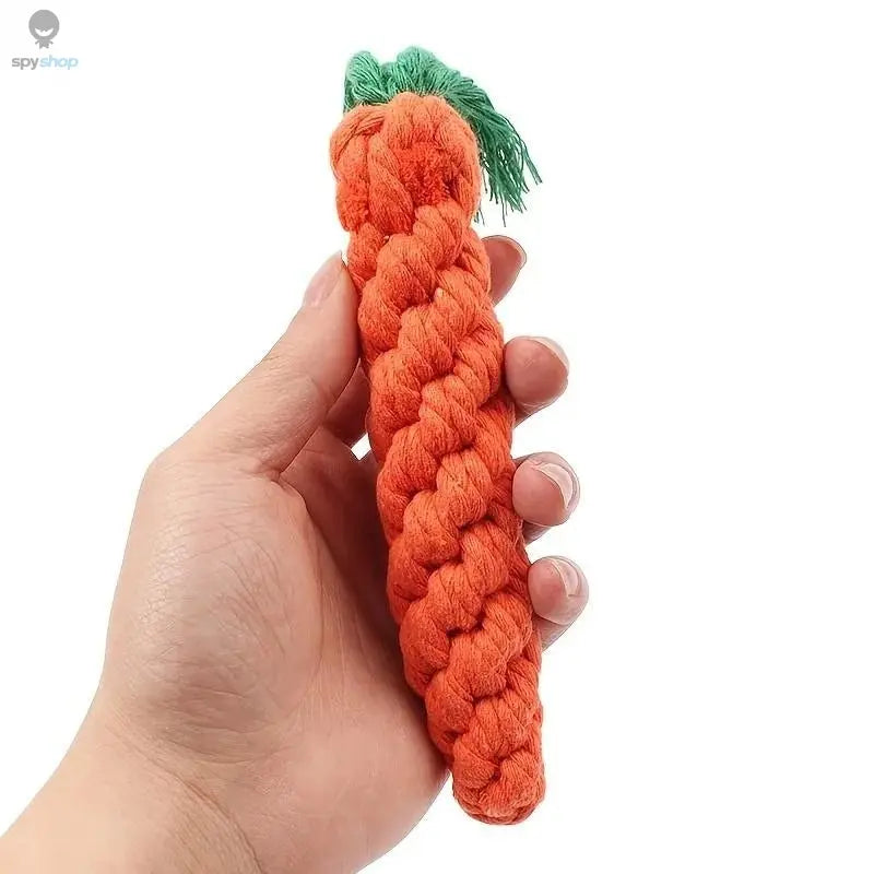 1pc Pet Knot Toy for Dog and Cat Carrot Shape Dog Chew Toys Cotton Rope Toys for Indoor Dogs Cat Toys Dog Accessories Spy-shop.com
