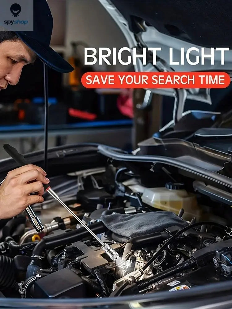 1pc Portable Magnetic Pick Up Tool Extendable Telescopic LED Torch Magnet Rod For Repairing Shop