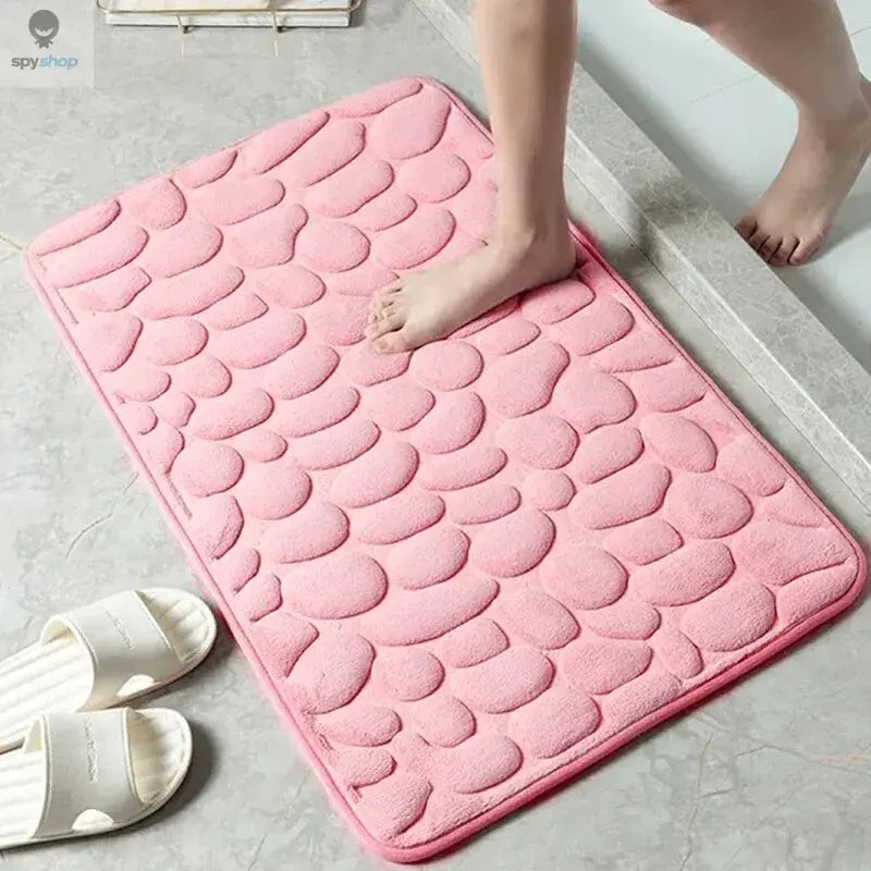 1pc embossed fiber carpet, bathroom living room anti slip mat, pebble floor mat, household items Spy-shop.com