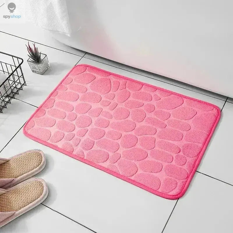 1pc embossed fiber carpet, bathroom living room anti slip mat, pebble floor mat, household items Spy-shop.com
