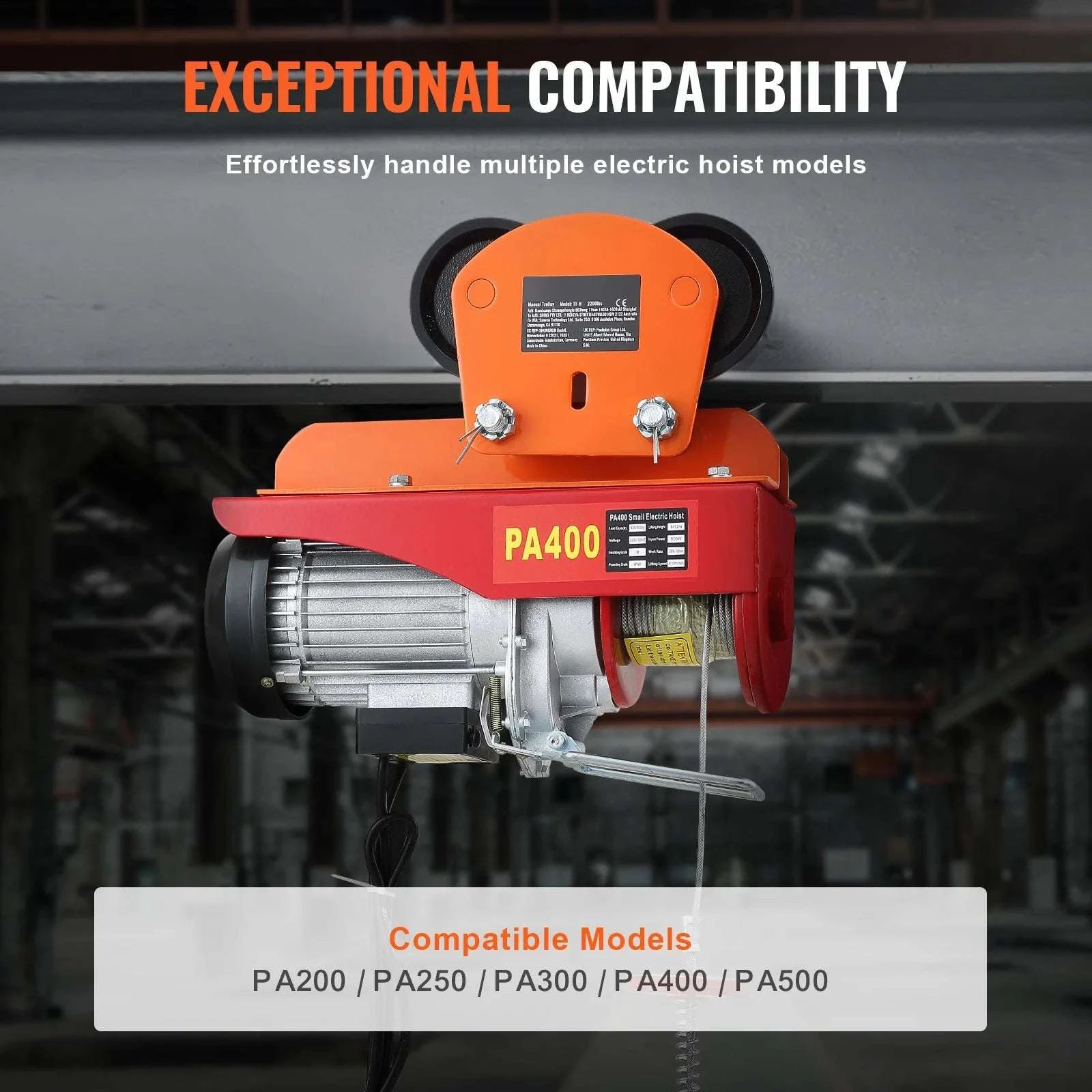 1T Manual Beam Trolley 2200 lbs Capacity Adjustable I-Beam Hoist-1T / United States