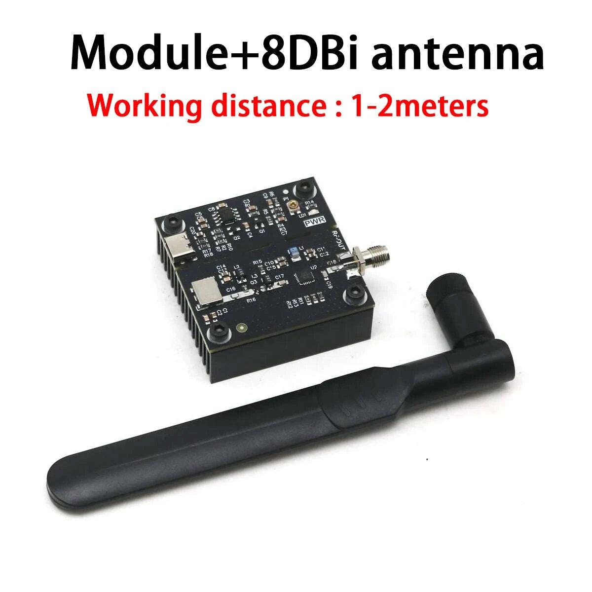 1W 2.4GHz VCO Signal Generator Module with Antenna Type-C Power-2.4Ghz W 8DB ANT