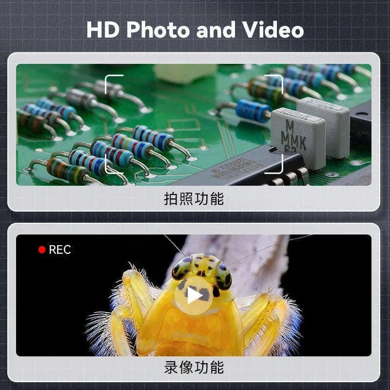 2.0 Inch 500X Digital Microscope with 1080P Video-Auto Focus Black / China Mainland