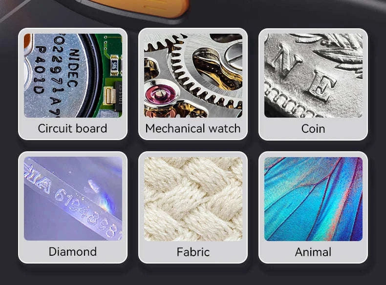 2.0-inch 500X Digital Microscope with Magnifying Glass & 8 LEDs-Auto Focus Black