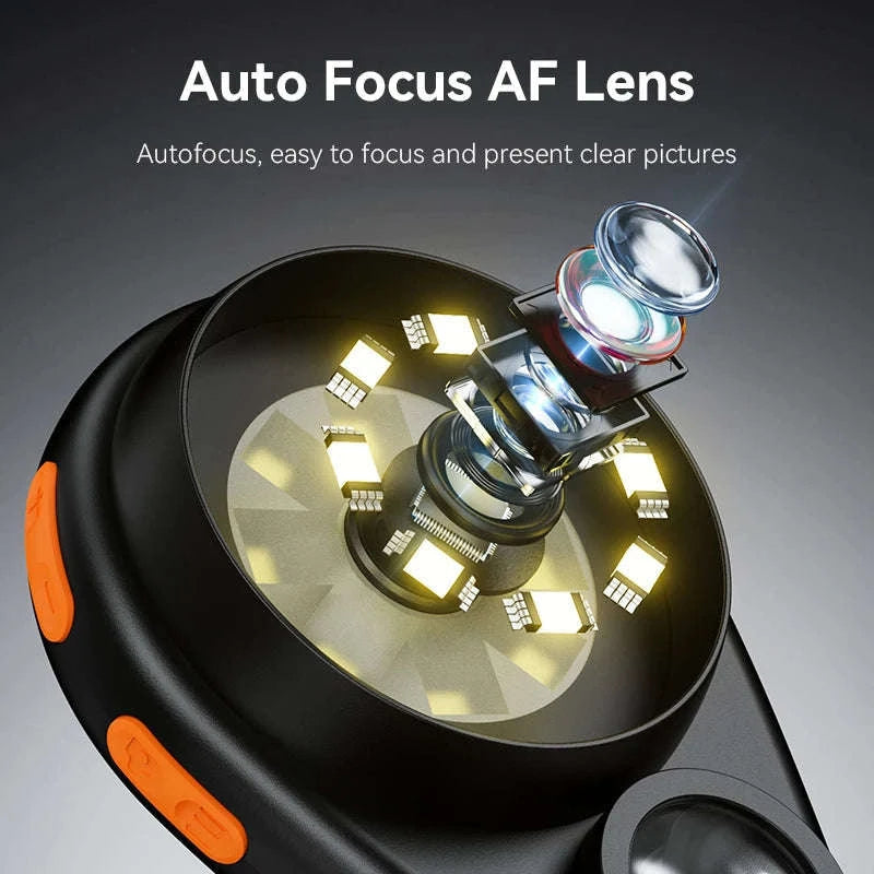 2.0-inch 500X Digital Microscope with Magnifying Glass & 8 LEDs-Auto Focus Black