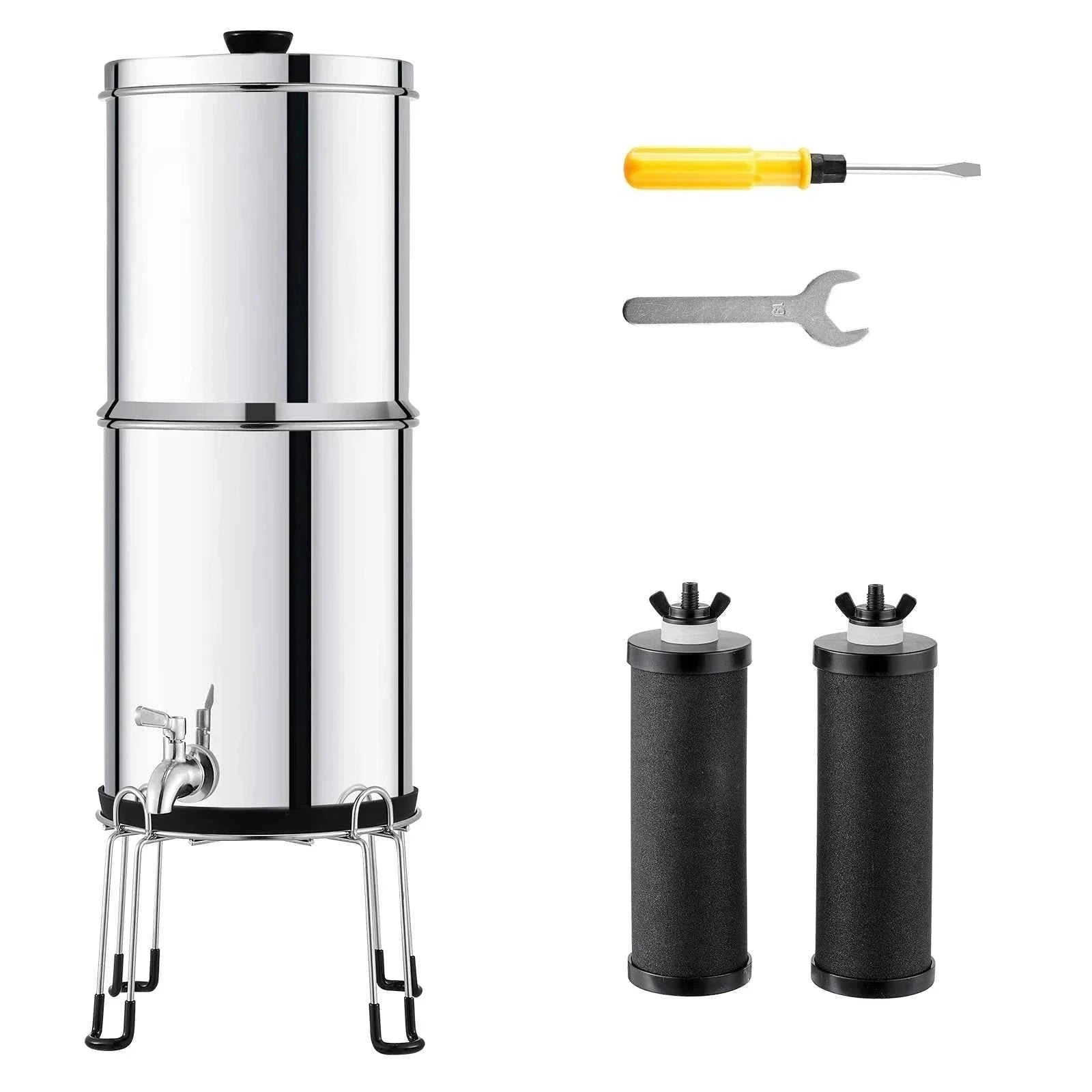 2.25-Gallon Gravity-Fed Water Filter System with Carbon Filters, Spigot and Stand-2.25 Gallon / United States