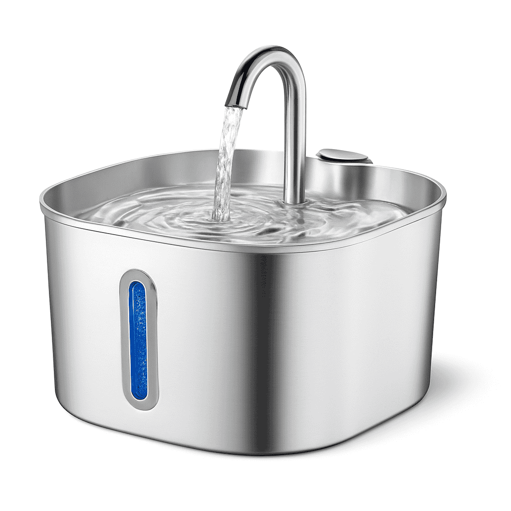 2.2L Stainless Steel Automatic Cat Water Fountain-2.2L-4Filters-Sensor / L / 2L