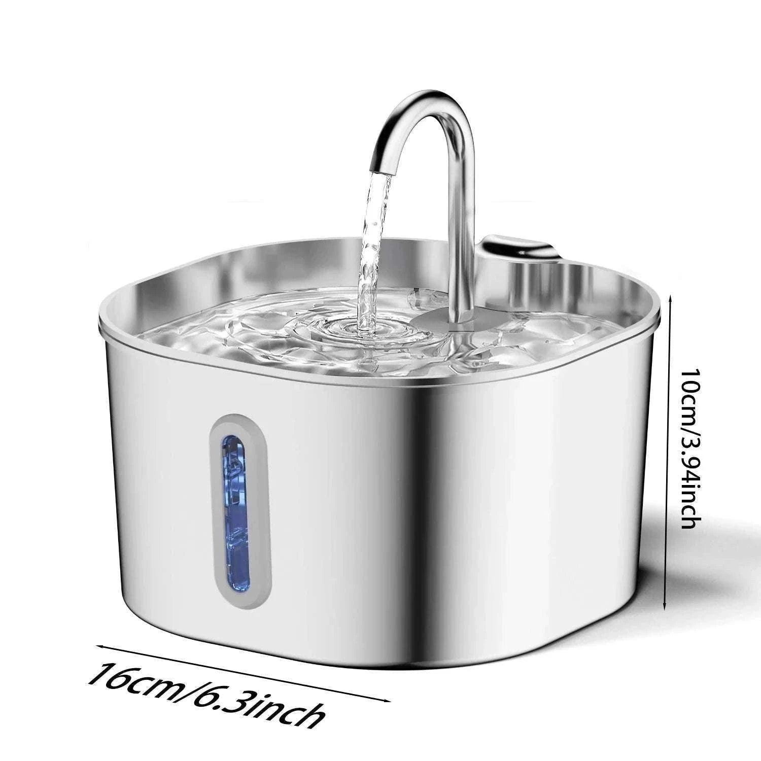 2.2L Stainless Steel Automatic Cat Water Fountain-2.2L-4Filters-Sensor / L / 2L