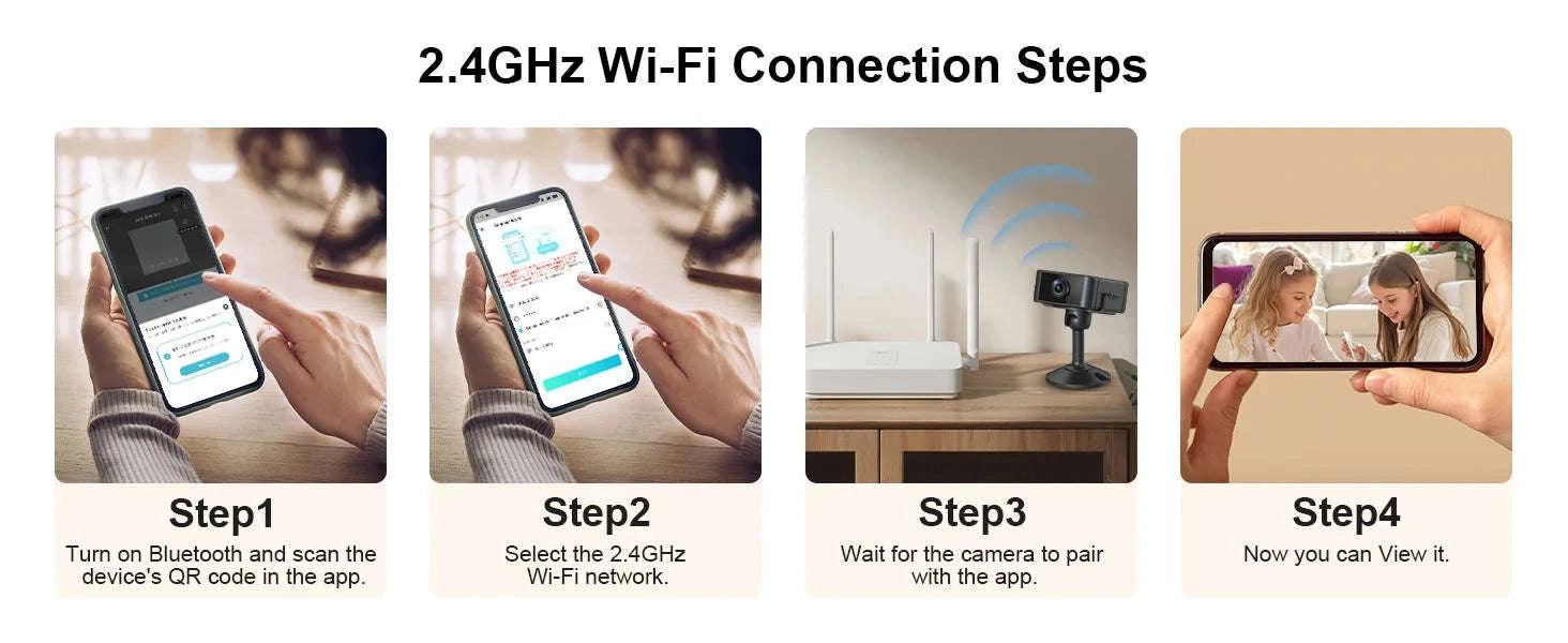 2.4G & 5G WiFi Mini Security Camera Indoor 4K Motion Detection Night Vision-Wifi Cam no TF Card