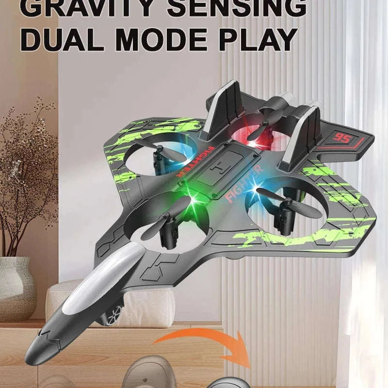 2.4G Remote Control Fighter Foam Glider with LED Lights-Blue