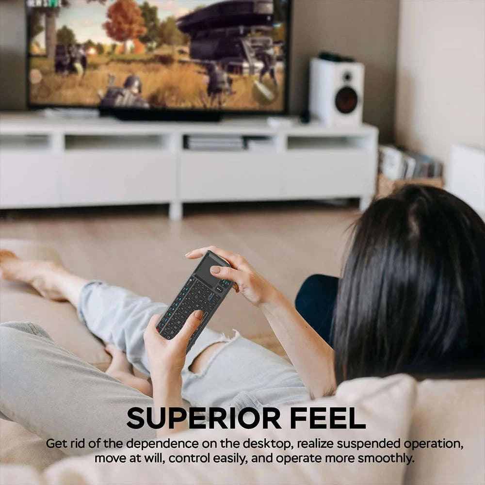 2.4G Wireless Keyboard with Backlight and Touchpad-Spanish / White-Backlit