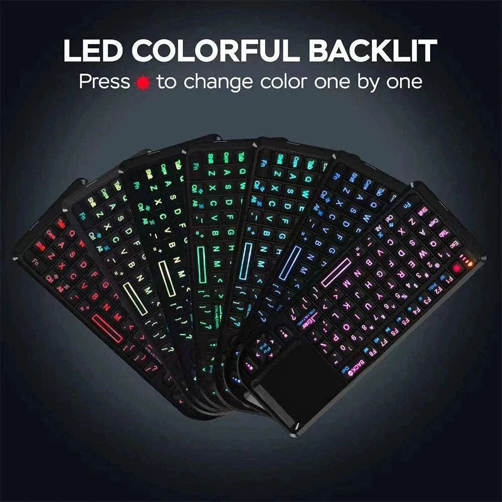 2.4G Wireless Keyboard with Backlight and Touchpad-Spanish / White-Backlit