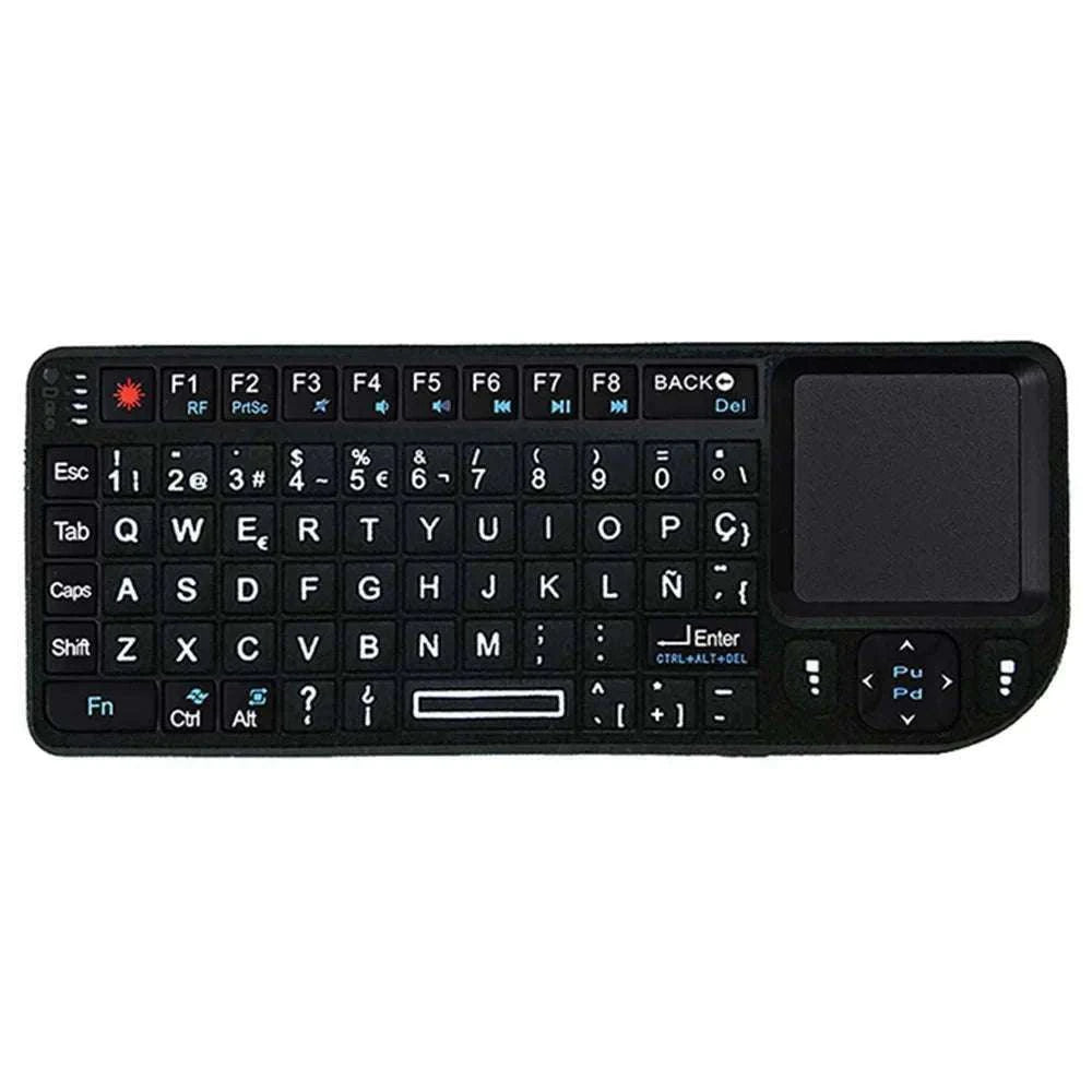 2.4G Wireless Keyboard with Backlight and Touchpad-Spanish / White-Backlit