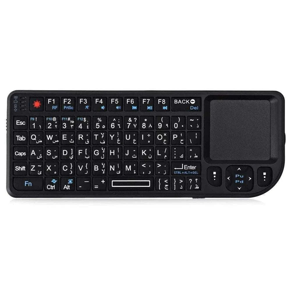 2.4G Wireless Keyboard with Backlight, Touchpad, and Flashlight-Spanish / White-Backlit