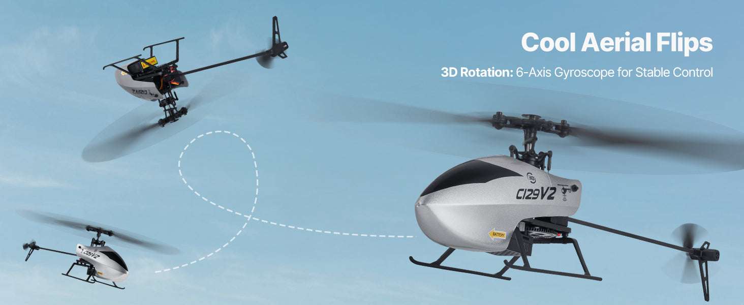2.4GHz RC Helicopter 4-Channel with Gyro & One-Key Takeoff-Sliver / United States