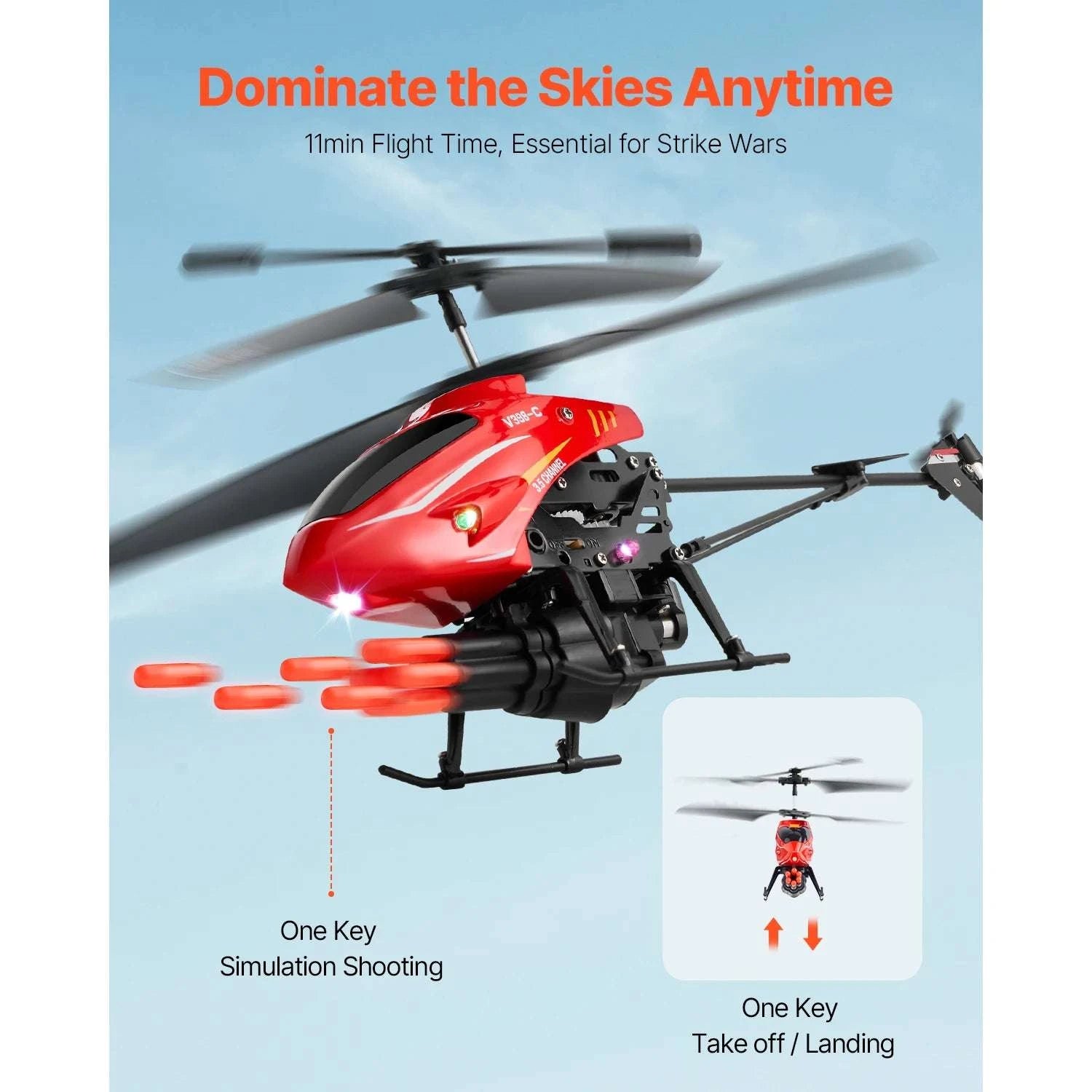 2.4GHz RC Helicopter with Altitude Hold & LED Lights for Kids-
