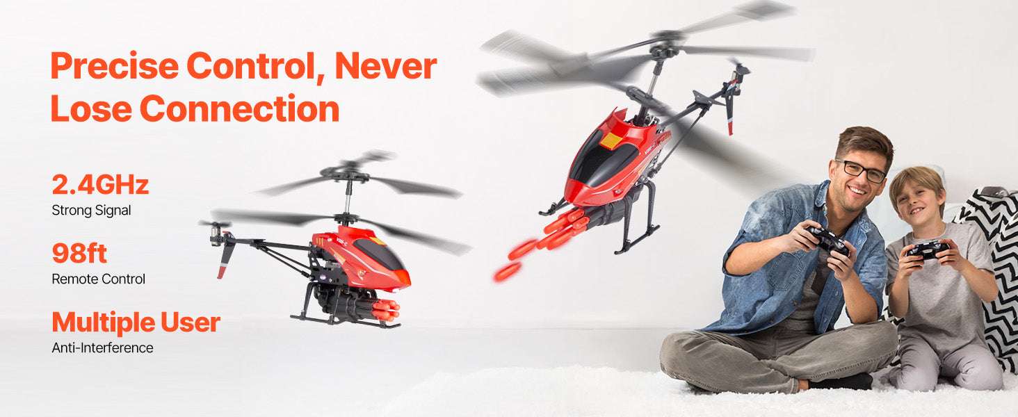 2.4GHz RC Helicopter with Altitude Hold & LED Lights for Kids-