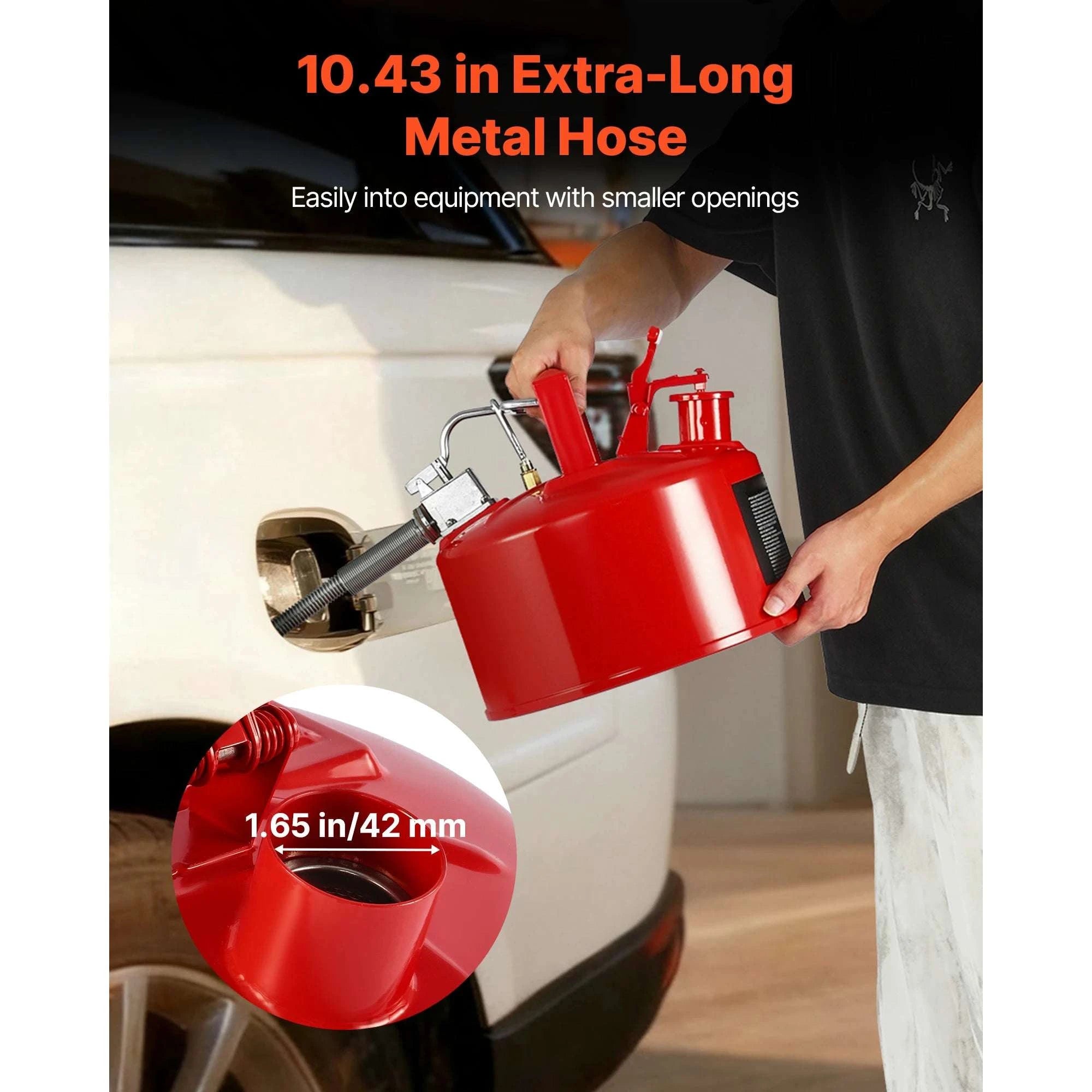 2.5/5 Gallon Safety Gas Can with Self-Closing Lid & Metal Spout-5 Gal / United States