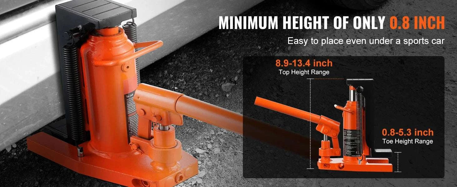 2.5 Ton Hydraulic Toe Jack with Low Profile 0.8–5.3in Lift-United States