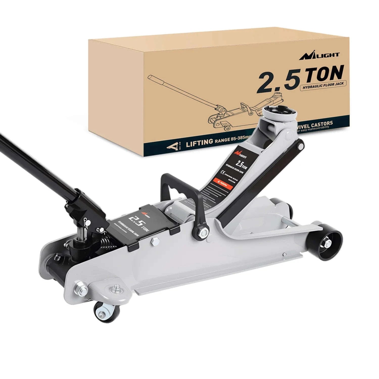 2.5 Ton Low Profile Hydraulic Floor Jack with 360° Swivel Lifting Arm-United States / black