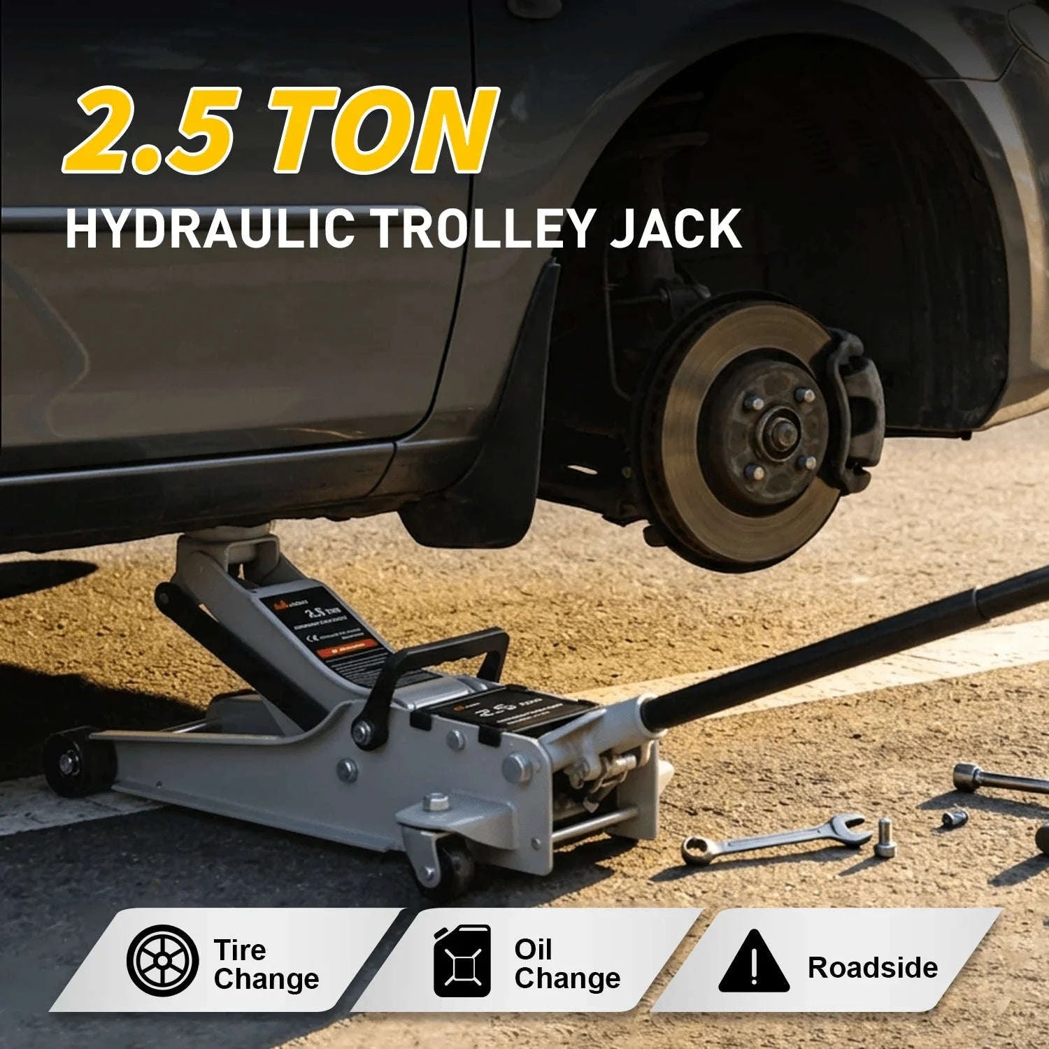 2.5 Ton Low Profile Hydraulic Floor Jack with 360° Swivel Lifting Arm-United States / black