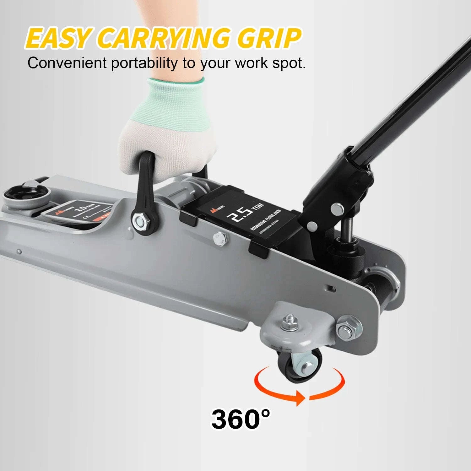 2.5 Ton Low Profile Hydraulic Floor Jack with 360° Swivel Lifting Arm-United States / black