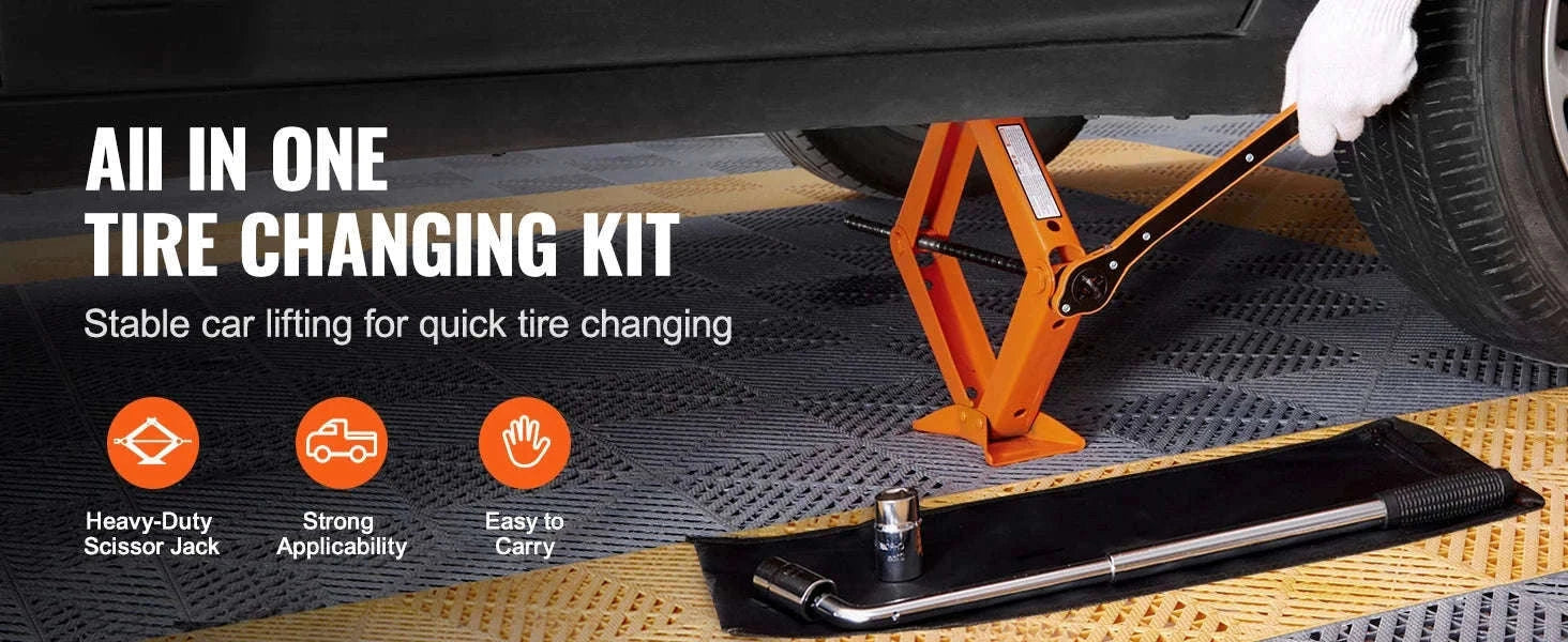 2.5 Ton Scissor Car Jack Kit with 3.7–17.1" Lift Range-2.5 T / spain