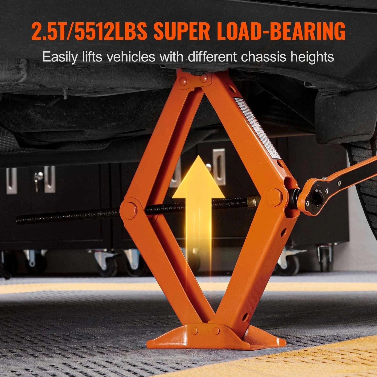 2.5 Ton Scissor Car Jack Kit with 3.7–17.1" Lift Range-2.5 T / spain