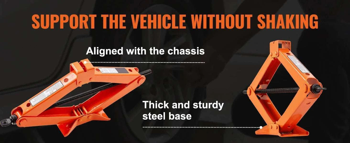 2.5 Ton Scissor Car Jack Kit with 3.7"–17.1" Lift Range-United States