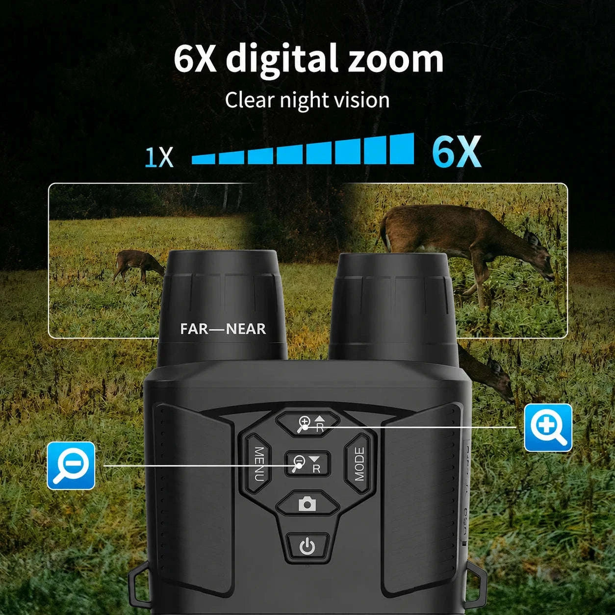 2.5K Night Vision Goggles with 36MP Photos and 6X Zoom-black / United States