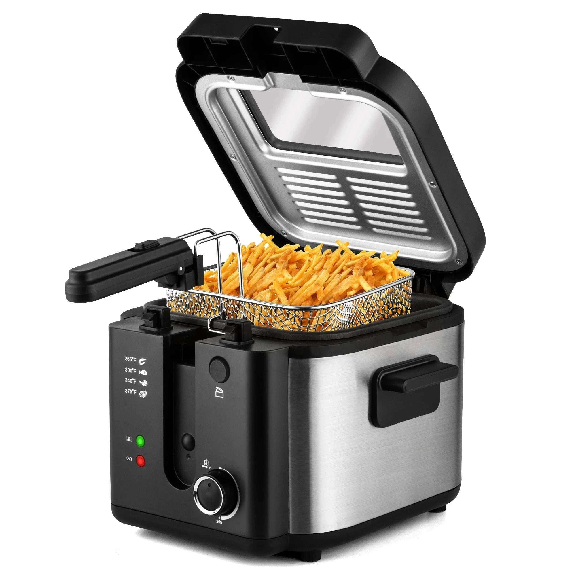 2.5L 1500W Electric Deep Fryer with Adjustable Thermostat-2.5L / Single Tank / US|United States
