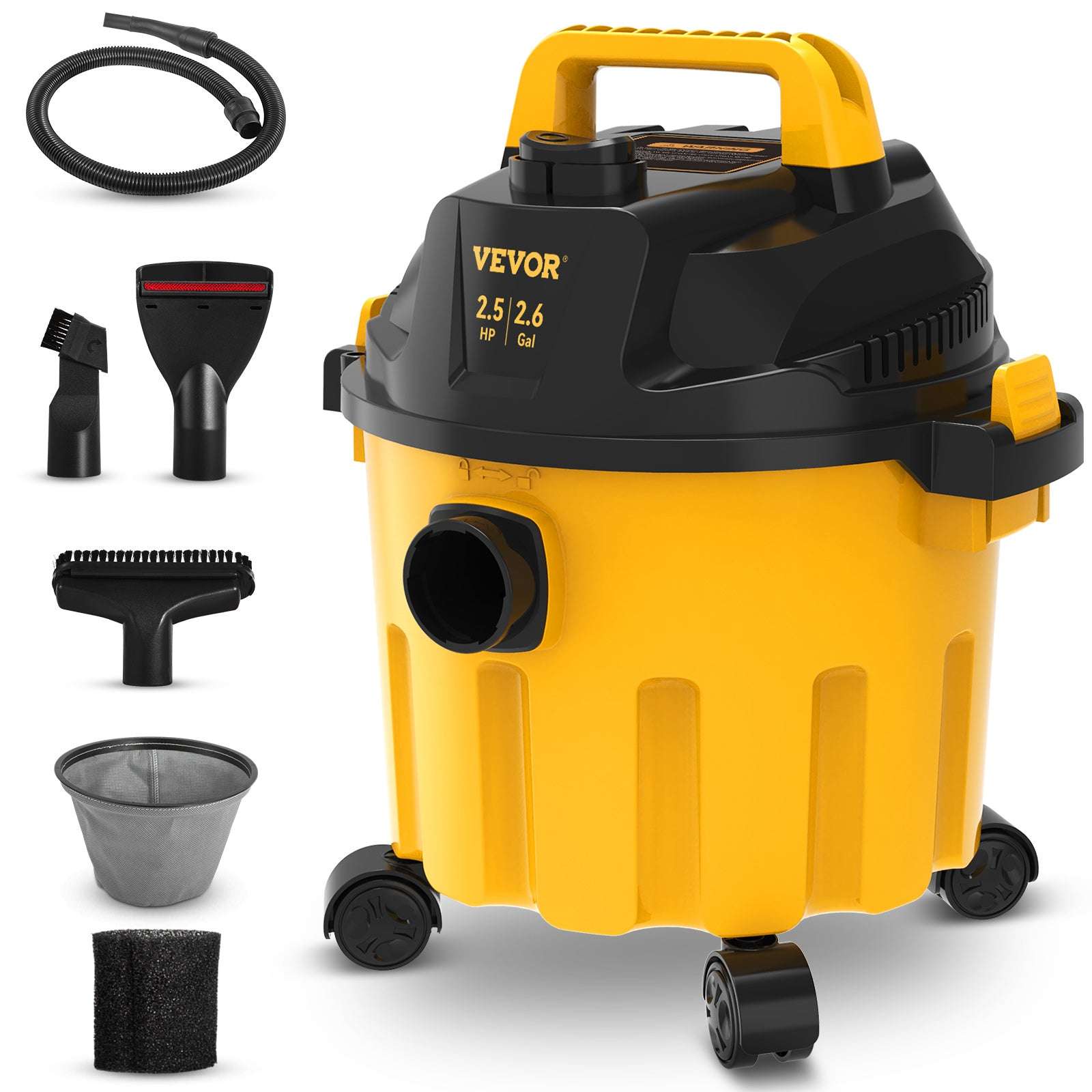 2.6 Gallon Wet Dry Shop Vacuum 2.5 HP with Blower Function-United States