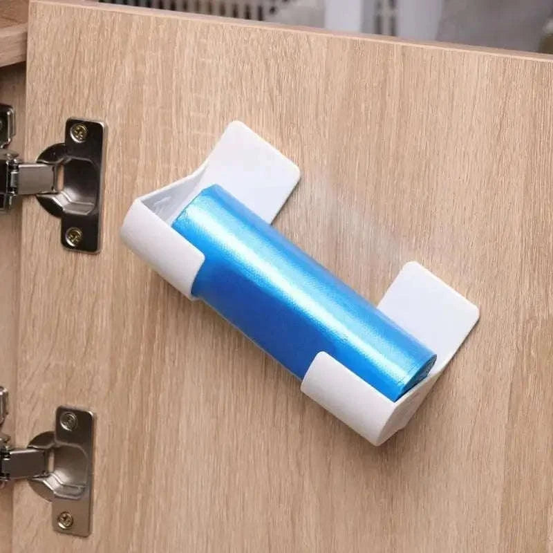 2/6PCS Wall Mounted Trash Bags Holder Garbage Bag Storage Box Organizer Plastic Bag Film Container Dispenser For Kitchen Shelf-2pcs