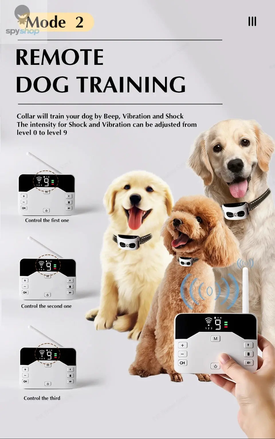 2 In 1 Electric Pet Wireless Fence Dog Training Collar Anti Runaway Up to 3 Dogs Outdoor Pet Containment Rechargeable System Spy-shop.com
